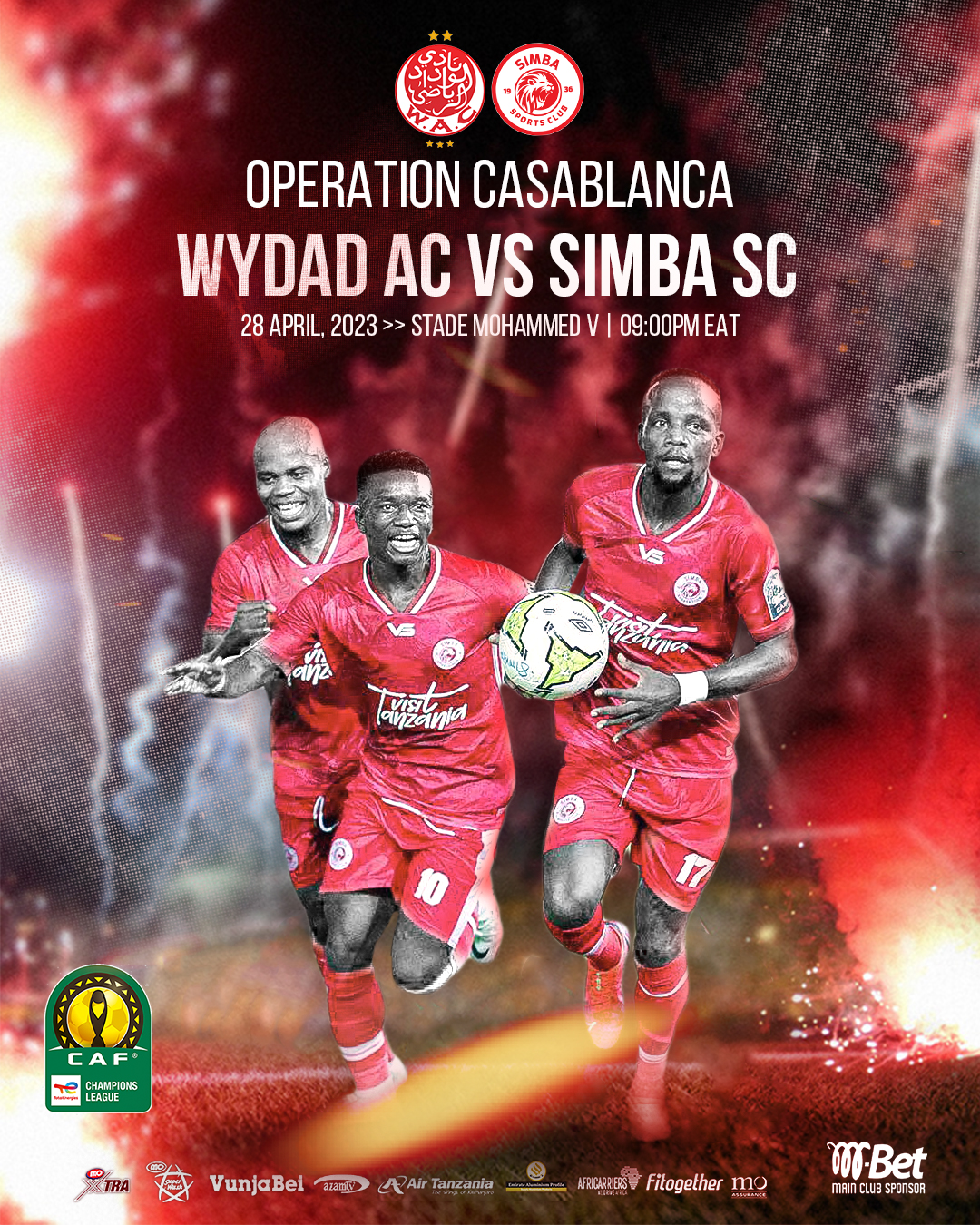 Kikosi Cha Simba Vs Wydad AC on Apr 28, 2023 in CAF Champions League.