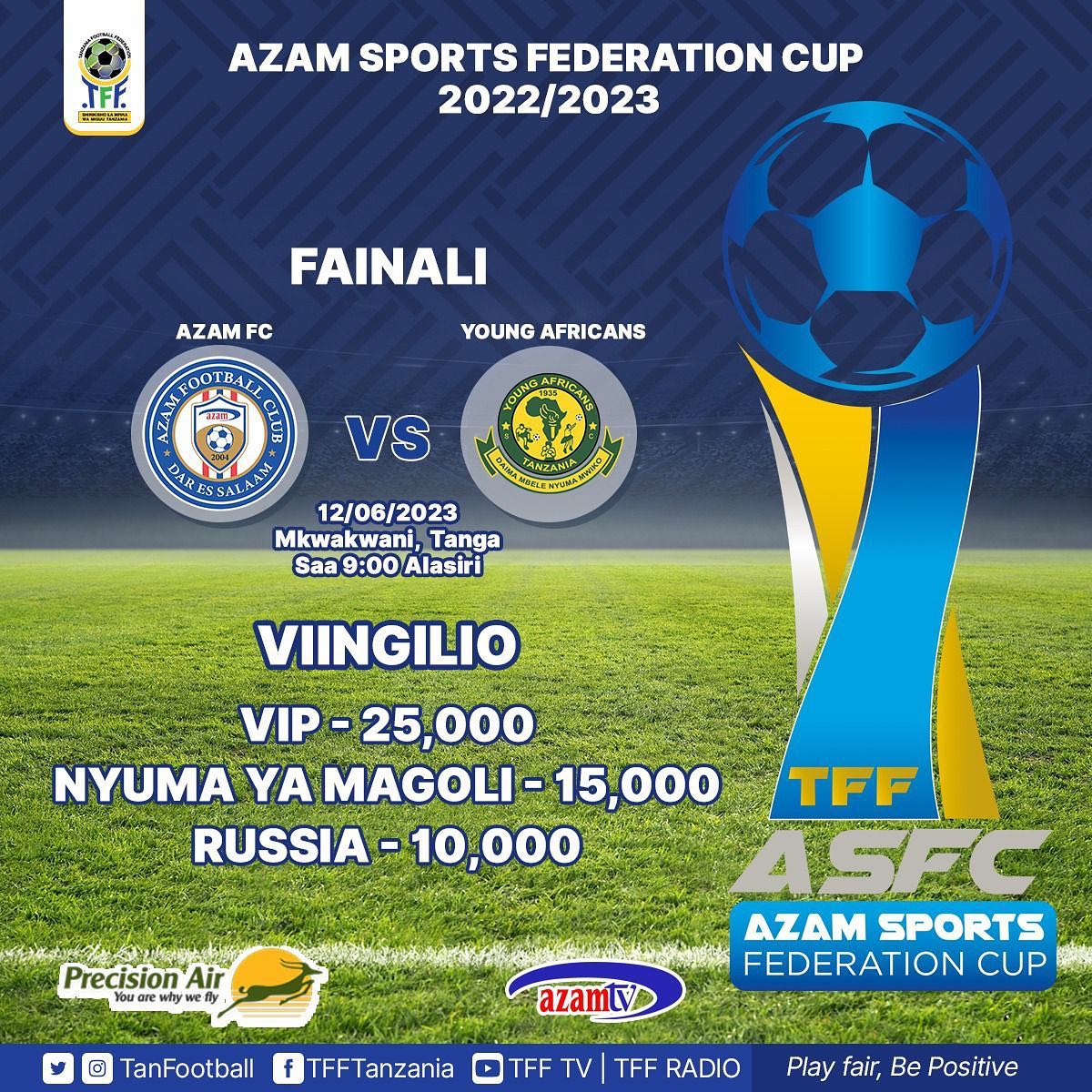 Matokeo Ya Yanga VS Azam Final Azam Sports Federation 2023